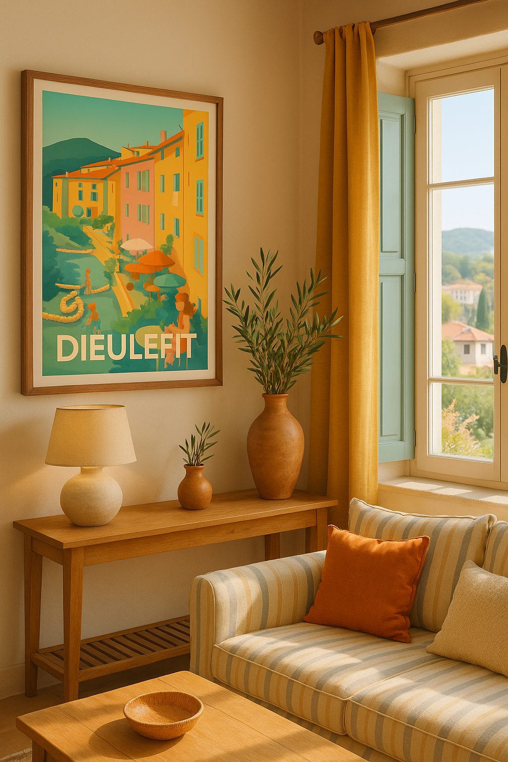 Drôme France Affiche de Dieulefit - Charme et douceur au fil de l'eau