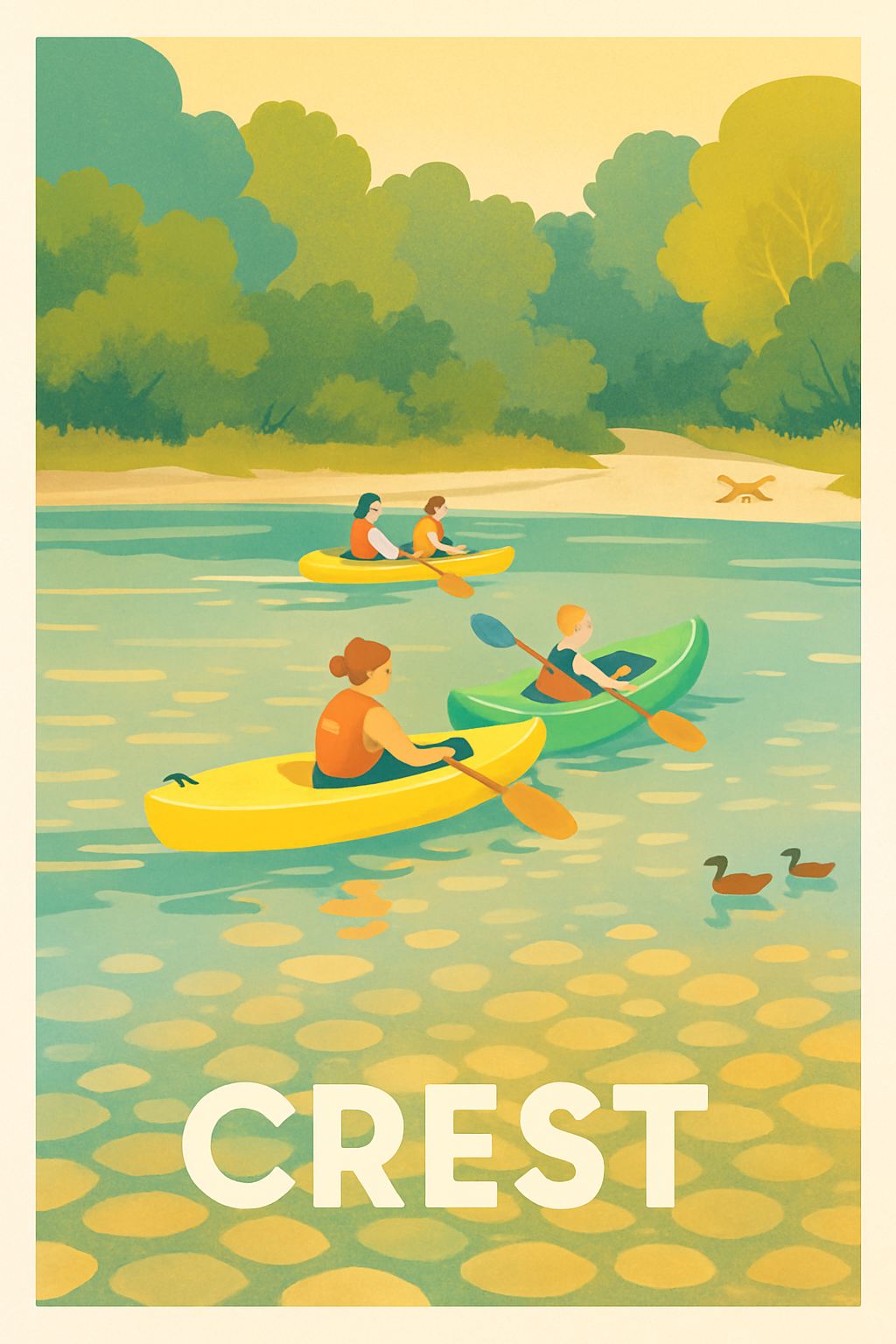 Drôme France Pas de Cadre / 20 × 30cm Affiche de Crest - Évasion nature en kayak