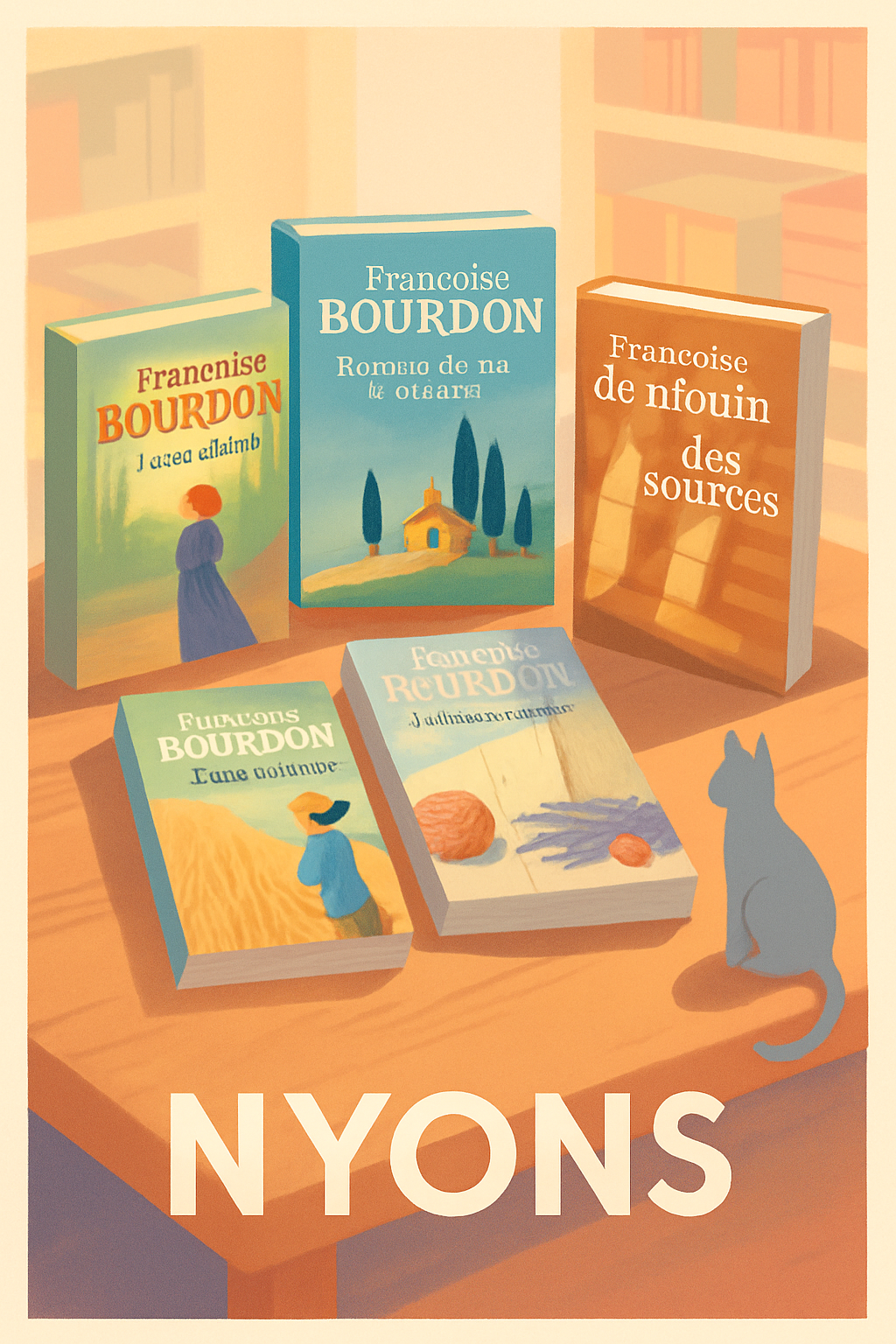 Drôme France Pas de Cadre / 20 × 30cm Affiche de Nyons - L'art du livre et de la lumière