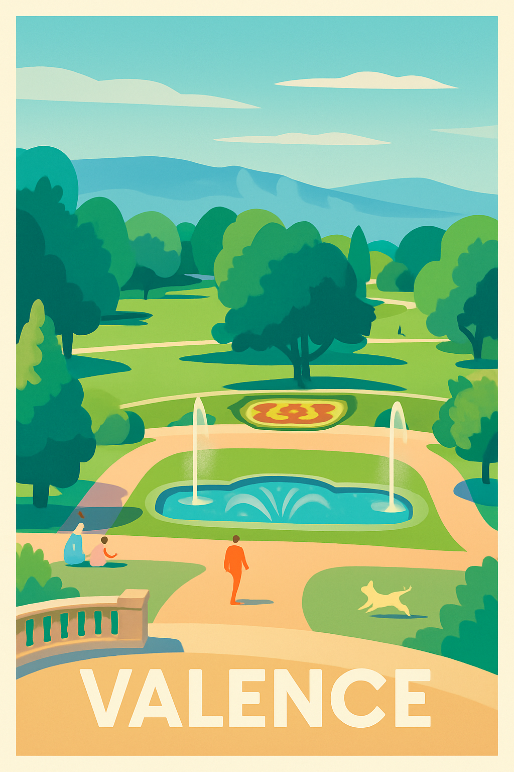 Drôme France Pas de Cadre / 20 × 30cm Affiche de Valence - L'escapade nature au cœur de la ville