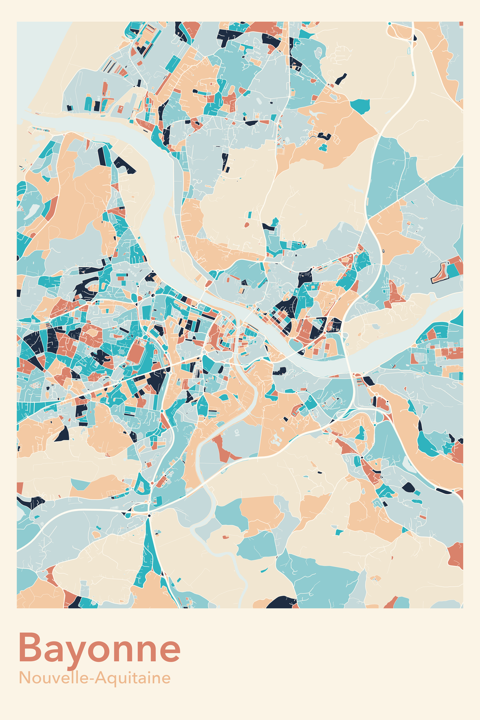 Plan de Bayonne - Carte personnalisée
