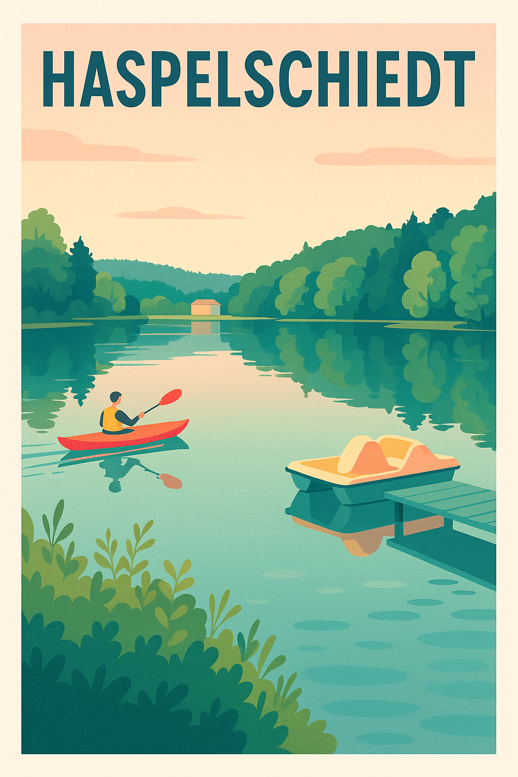 Affiche Haspelschiedt — Évasion nautique paisible · poster d'art de Haspelschiedt