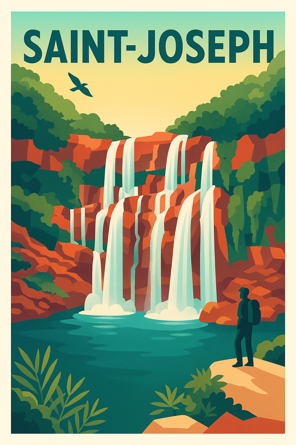 Affiche de Saint-Joseph - Émerveillement au pied des cascades