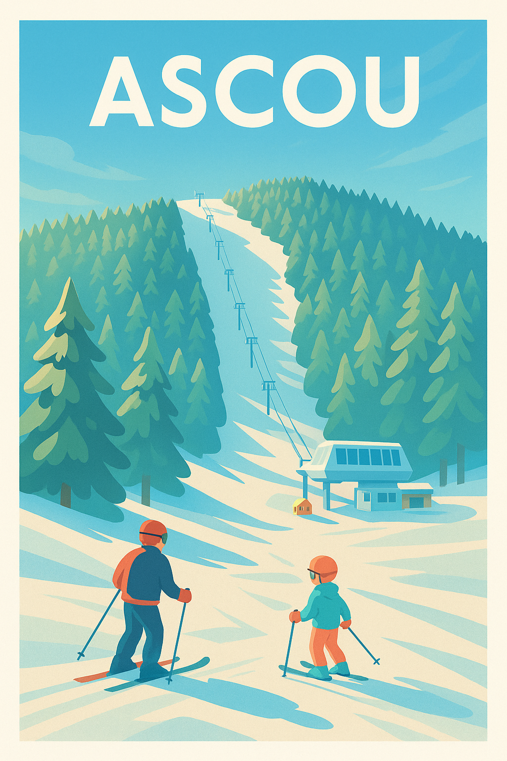 Affiche Ascou — Évasion hivernale en montagne · poster d'art de Ascou