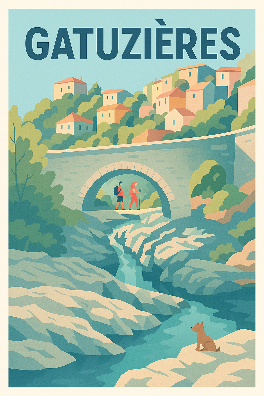 Affiche Gatuzières — Randonnée et nature préservée · poster d'art de Gatuzières