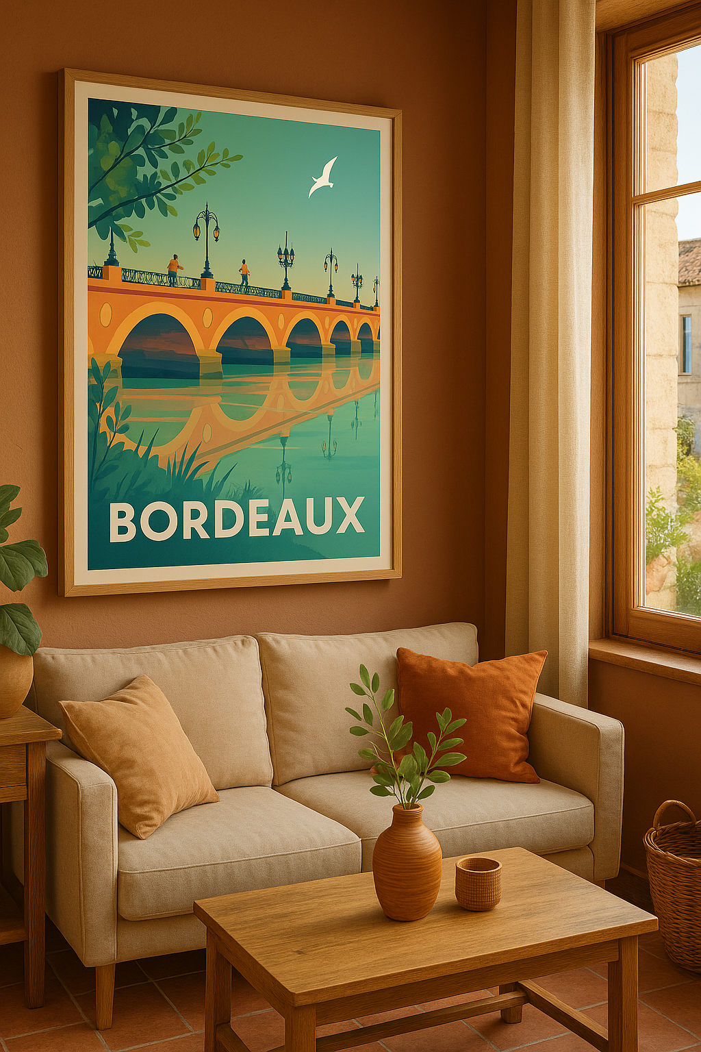 Affiche Bordeaux - Promenades sur le Pont de Pierre - Afich