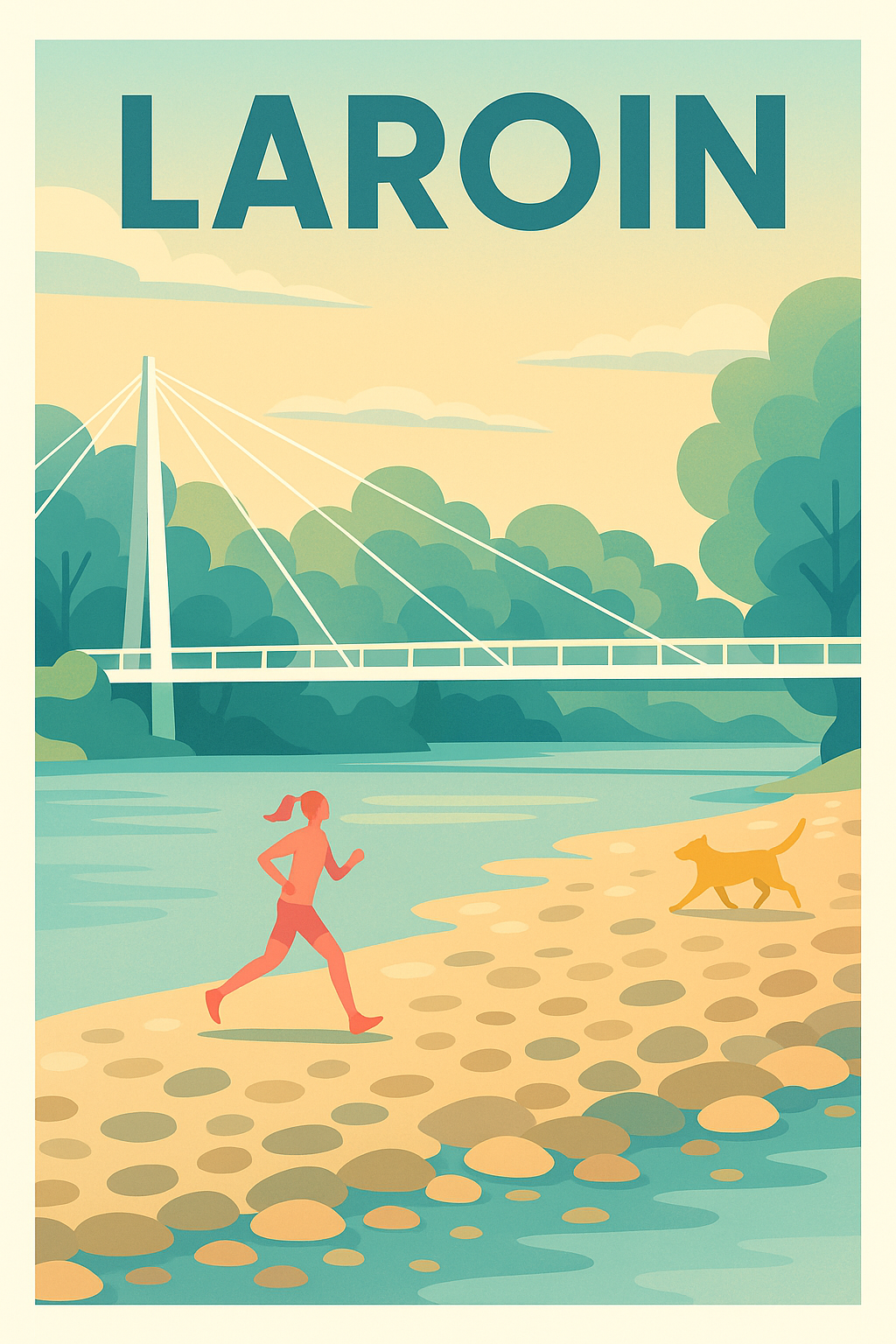 Affiche de Laroin - La promenade paisible au bord de l'eau