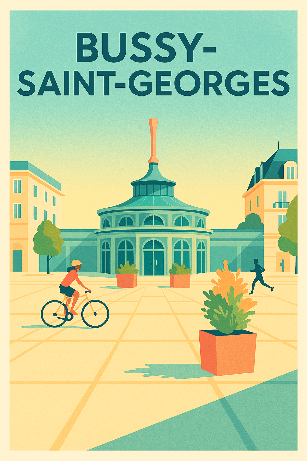 Affiche Bussy-Saint-Georges — L'élégance d'une ville en mouvement · poster d'art de Bussy-Saint-Georges