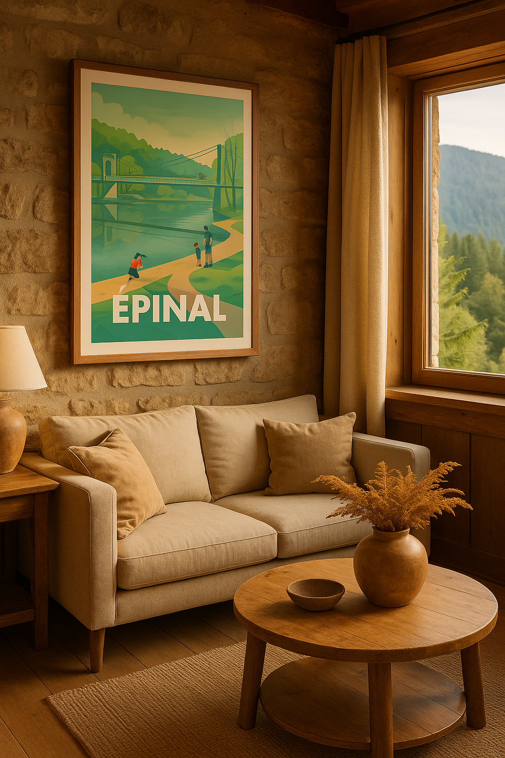 Mise en situation Affiche Épinal - Balade paisible au bord de l'eau