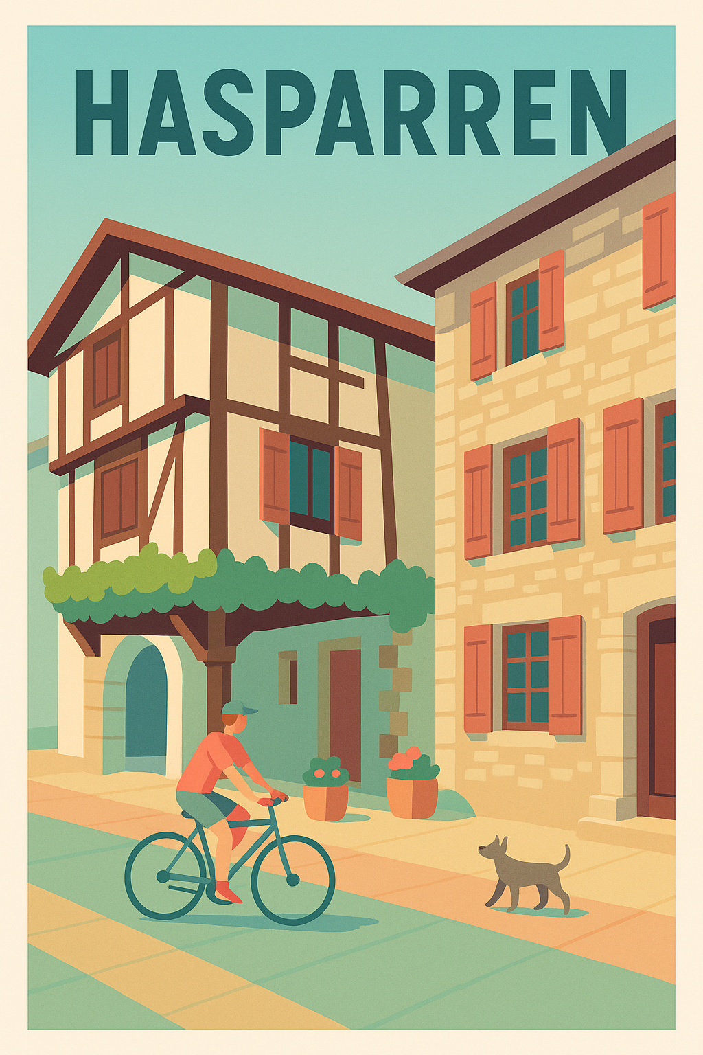 Affiche de Hasparren - Charme et douceur basque au quotidien
