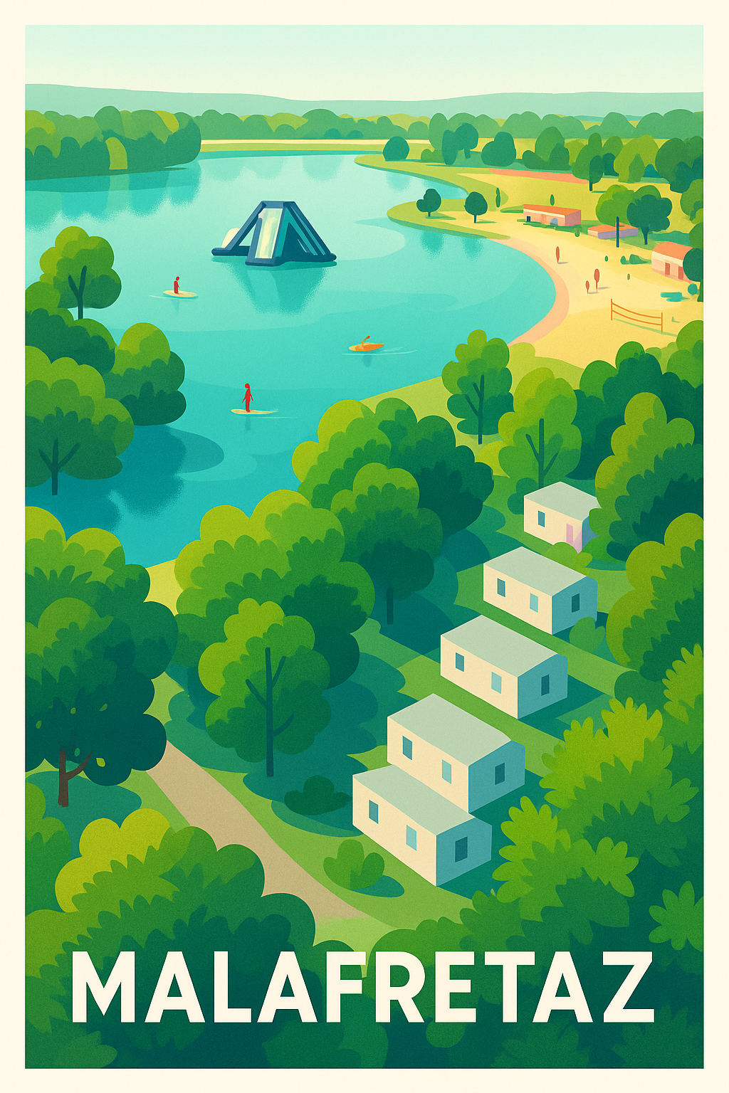 Affiche Malafretaz — Invitation à la douceur de vivre au bord de l'eau · poster d'art de Malafretaz