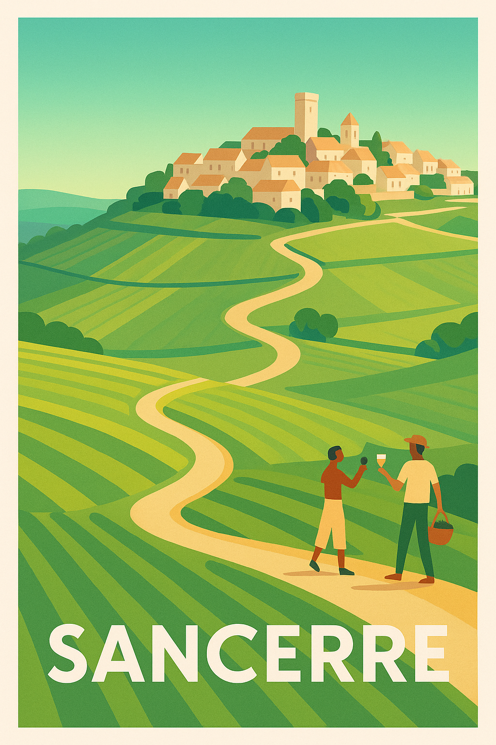 Affiche de Sancerre - L'élégance des vignobles vallonnés