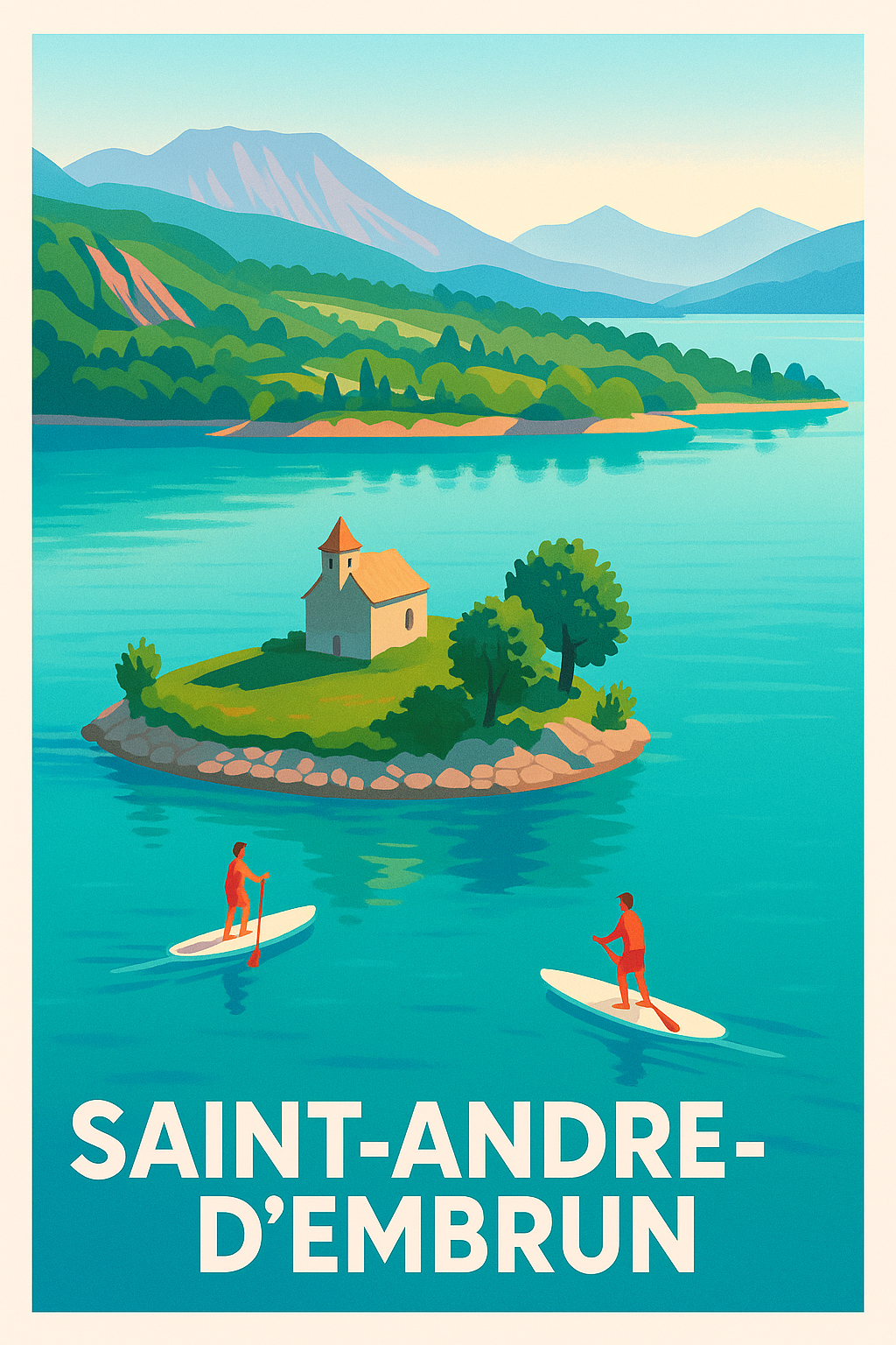 Affiche Saint-André-d'Embrun — Évasion sur les eaux calmes · poster d'art de Saint-André-d'Embrun