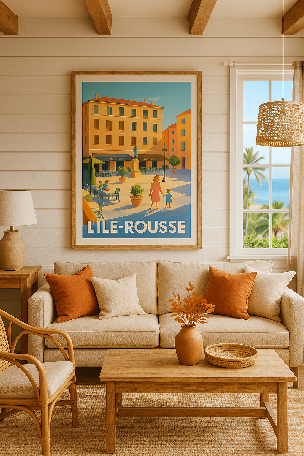 Mise en situation Affiche de L'Île-Rousse - Charme et lumière de la place principale
