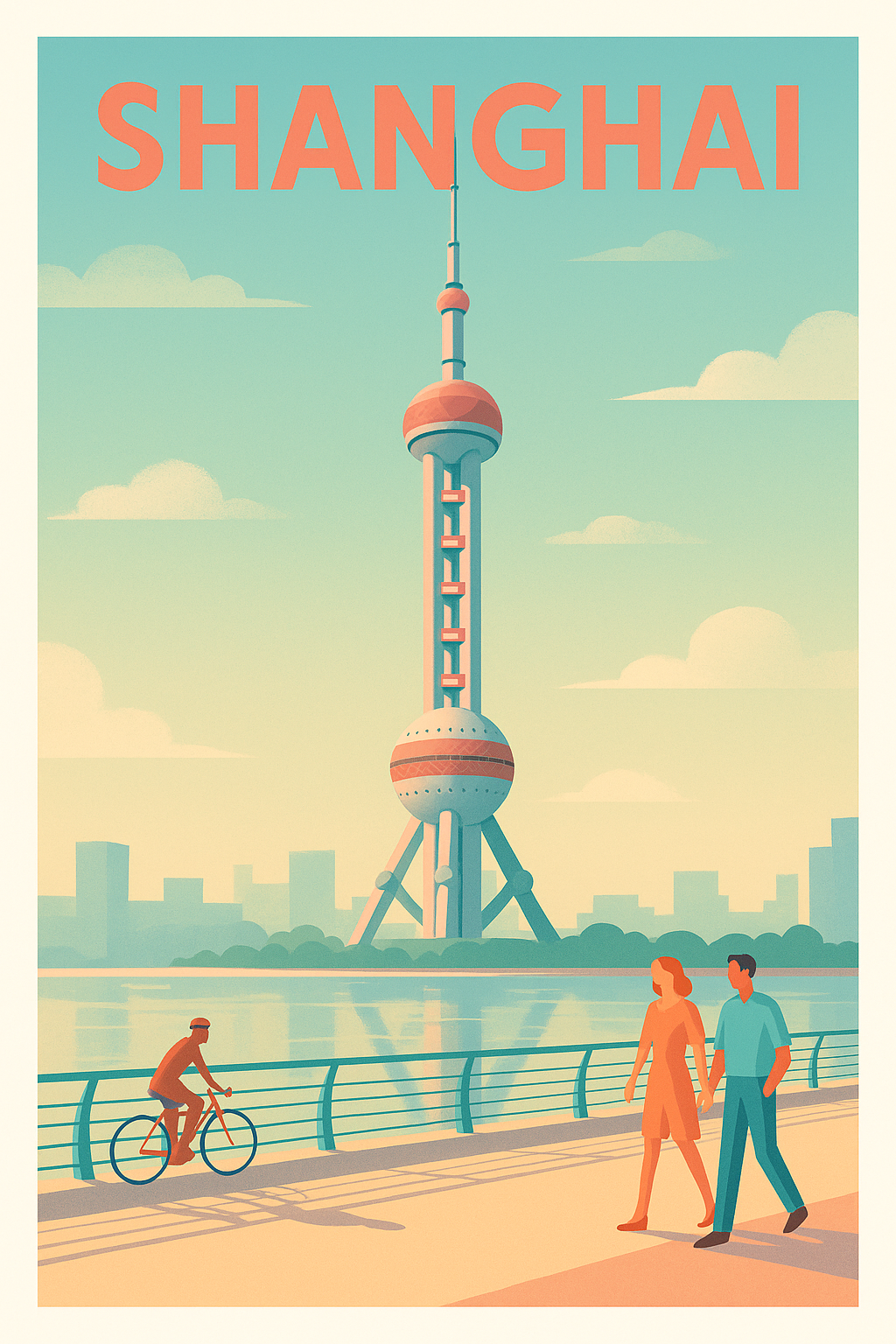 Affiche de Shanghai - Une promenade au bord du fleuve iconique