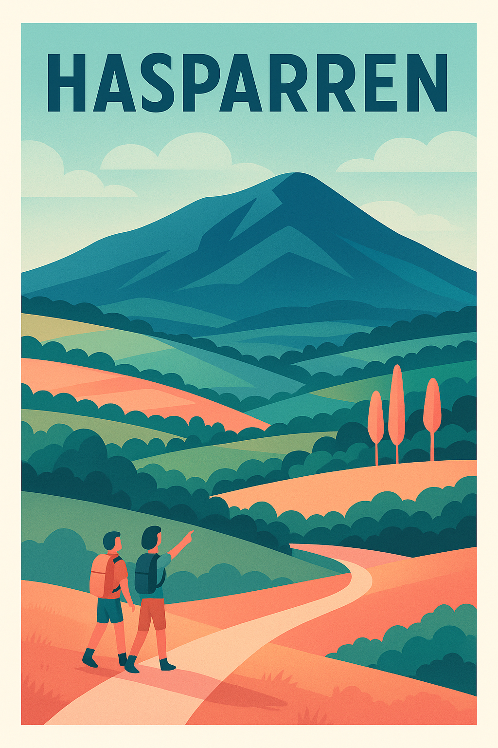 Affiche de Hasparren - Explorez les paysages enchanteurs du Pays Basque