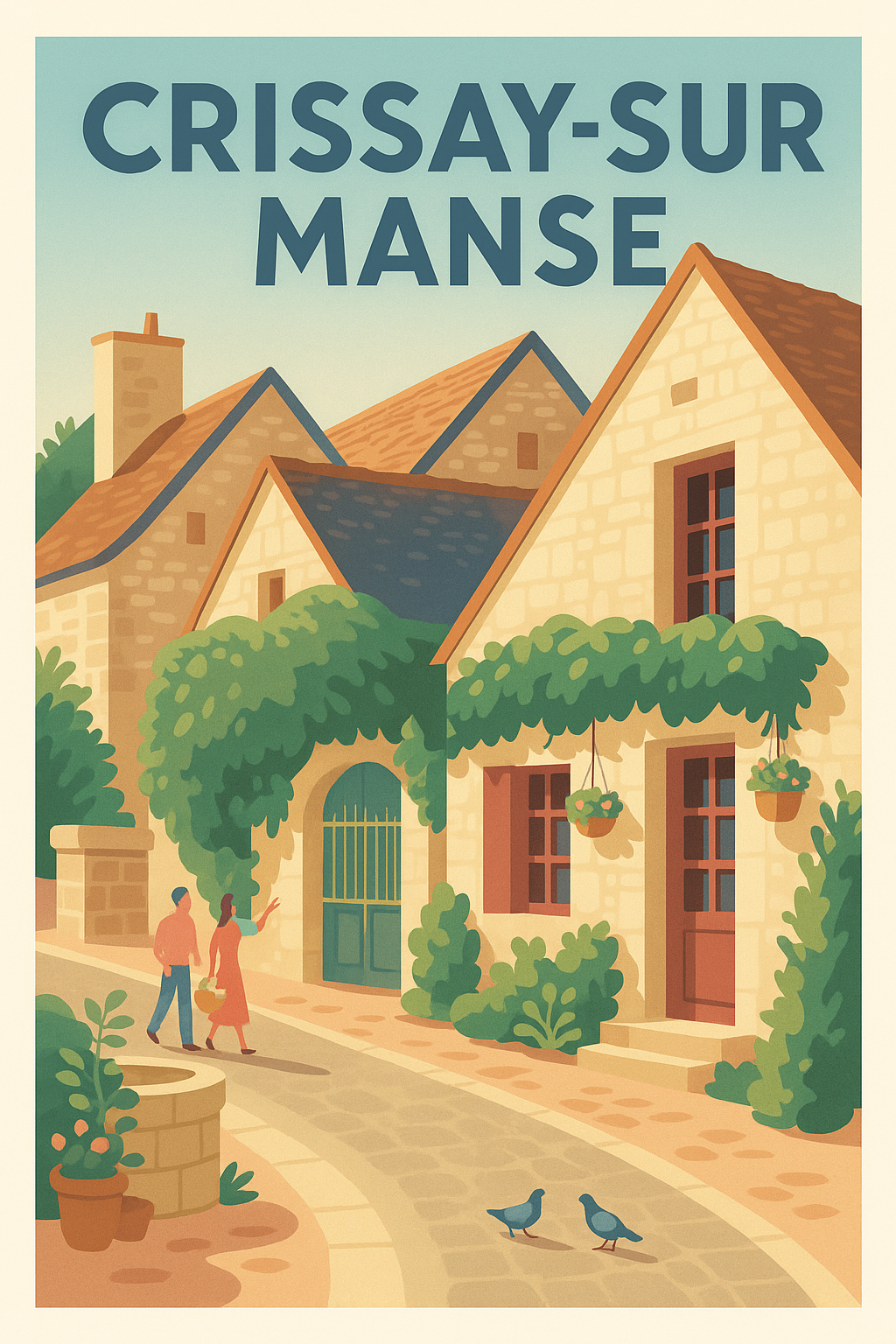 Affiche Crissay-sur-Manse — Charme paisible de village d'autrefois · poster d'art de Crissay-sur-Manse