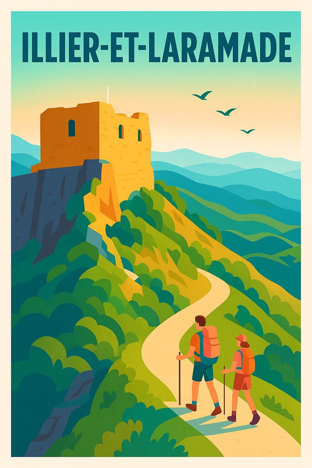 Affiche Illier-et-Laramade — Évasion et Randonnée en Montagne · poster d'art de Illier-et-Laramade
