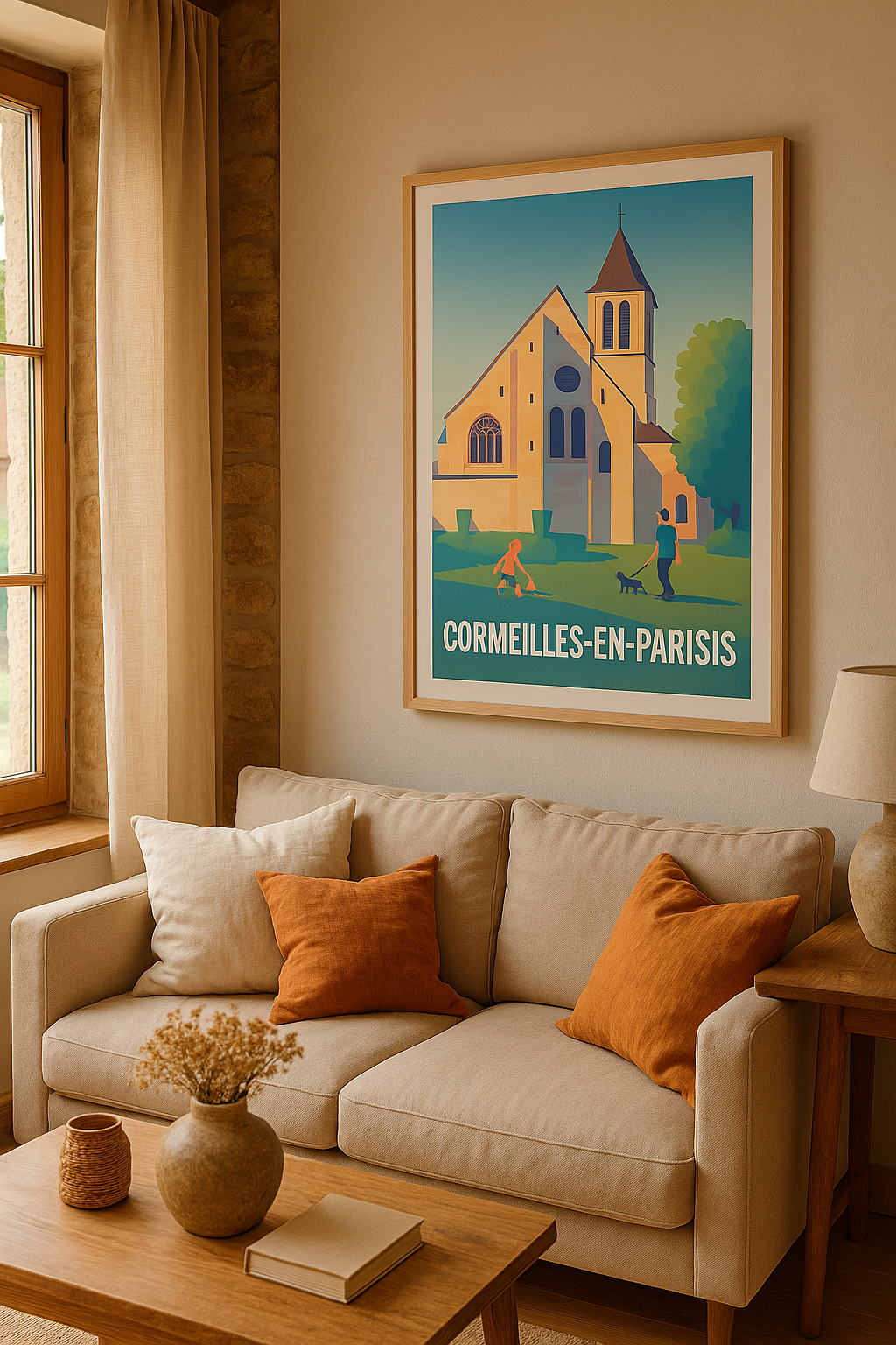 Affiche Cormeilles-en-Parisis — Charme et sérénité au cœur du patrimoine · poster d'art de Cormeilles-en-Parisis