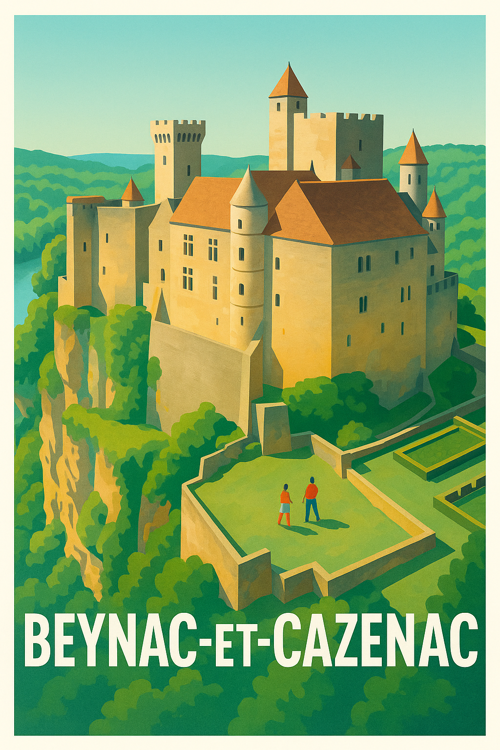Affiche Beynac-et-Cazenac — Trésor médiéval perché · poster d'art de Beynac-et-Cazenac