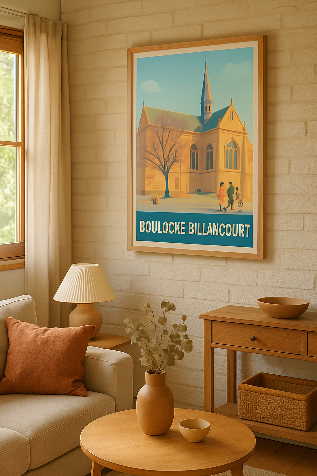 Mise en situation Affiche de Boulogne-Billancourt - Lumières et vie urbaine au cœur de la ville