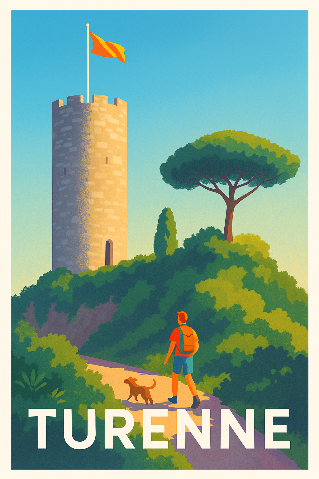 Affiche Turenne — Évasion nature et patrimoine · poster d'art de Turenne