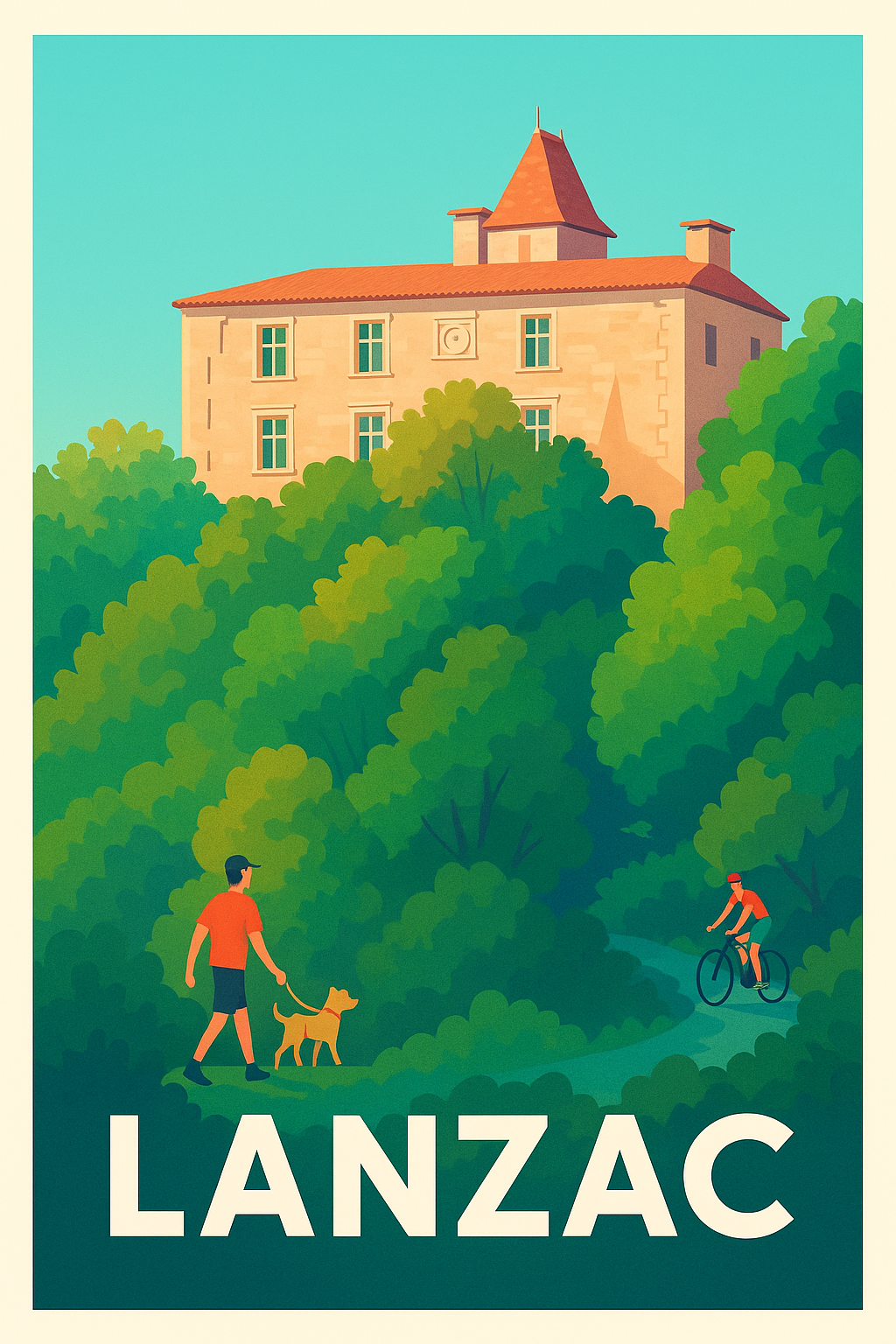 Affiche Lanzac — Charme bucolique et nature préservée · poster d'art de Lanzac