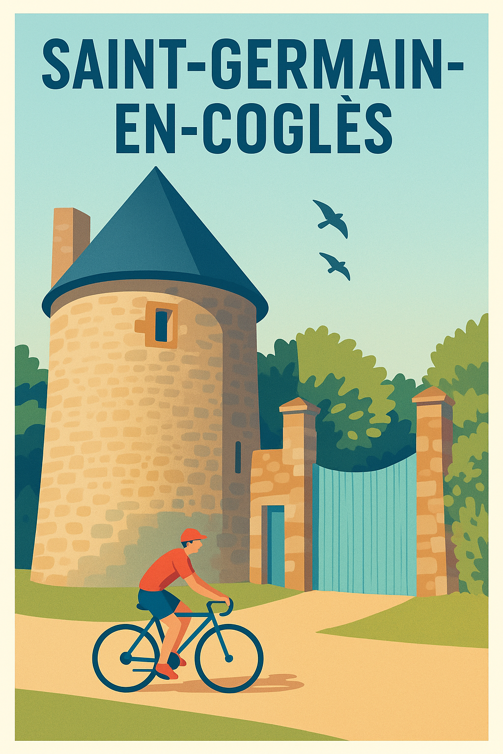 Affiche de Saint-Germain-en-Coglès - Charme et nature à vélo