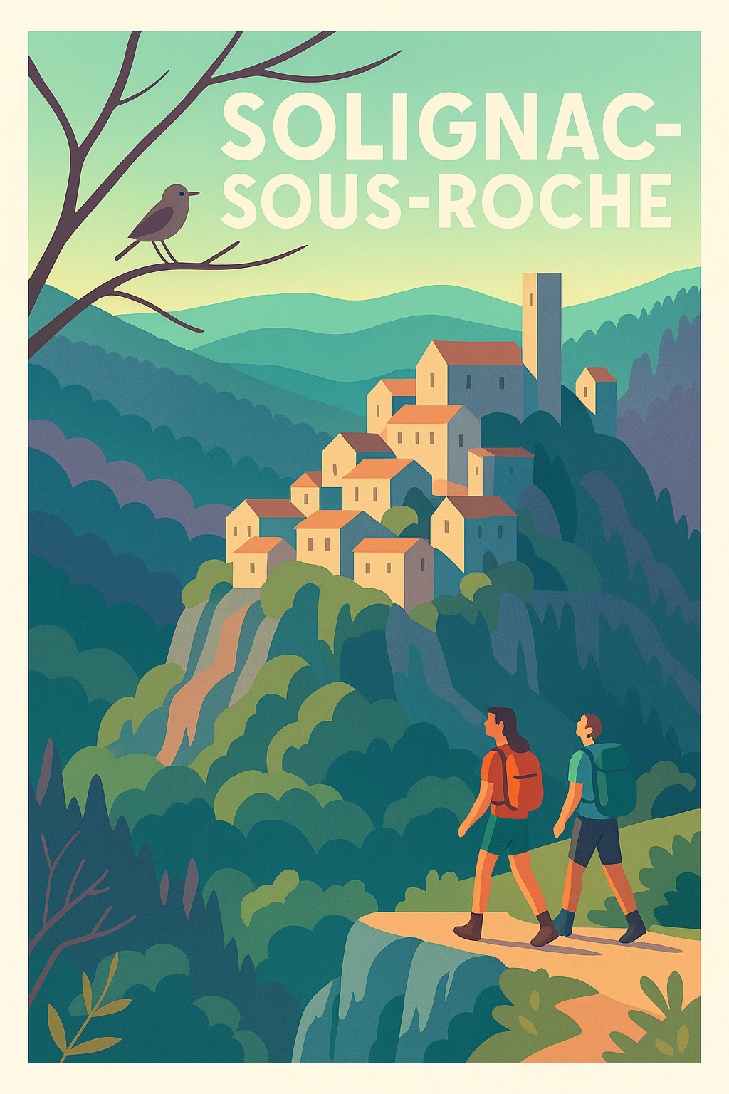 Affiche Solignac-sous-Roche — L'escapade nature au cœur du Vercors · poster d'art de Solignac-sous-Roche