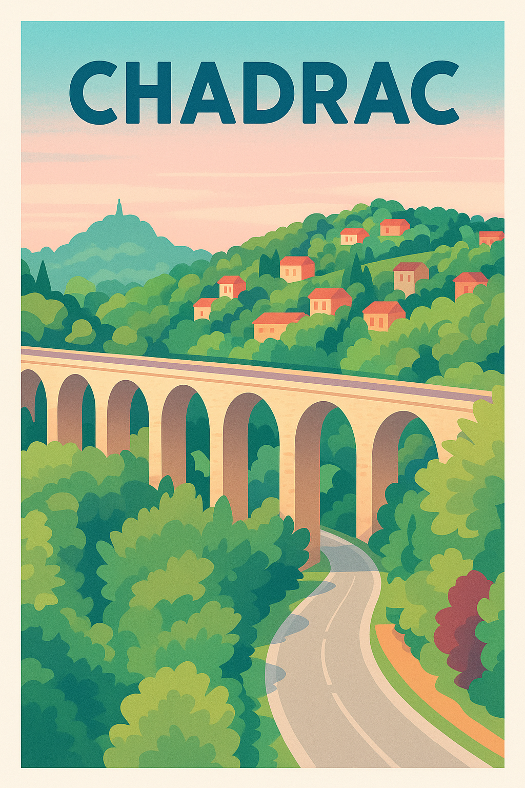 Affiche de Chadrac - Ponts et paysages verdoyants