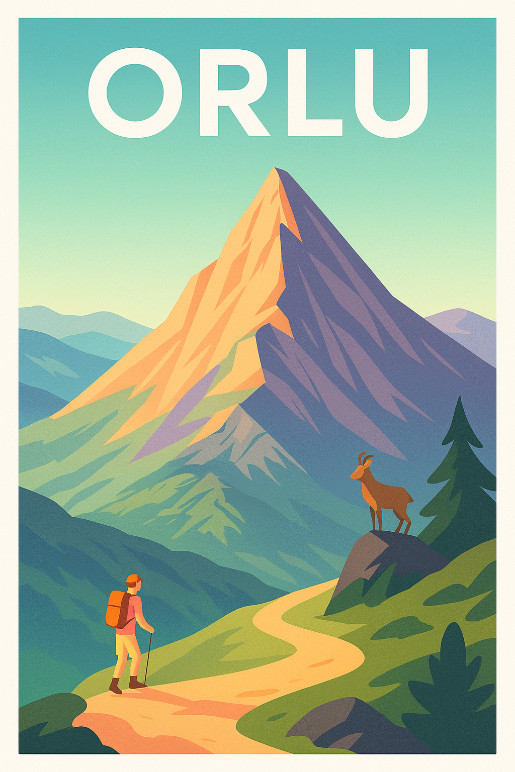 Affiche Orlu — Invitation à l'aventure en montagne · poster d'art de Orlu