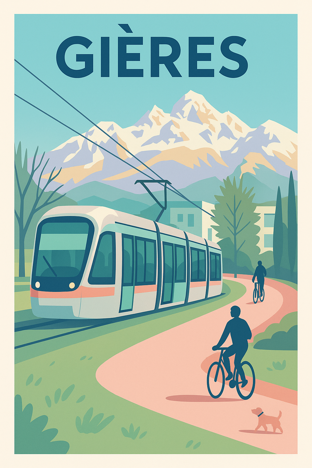 Affiche de Gières - Entre nature et mobilité douce