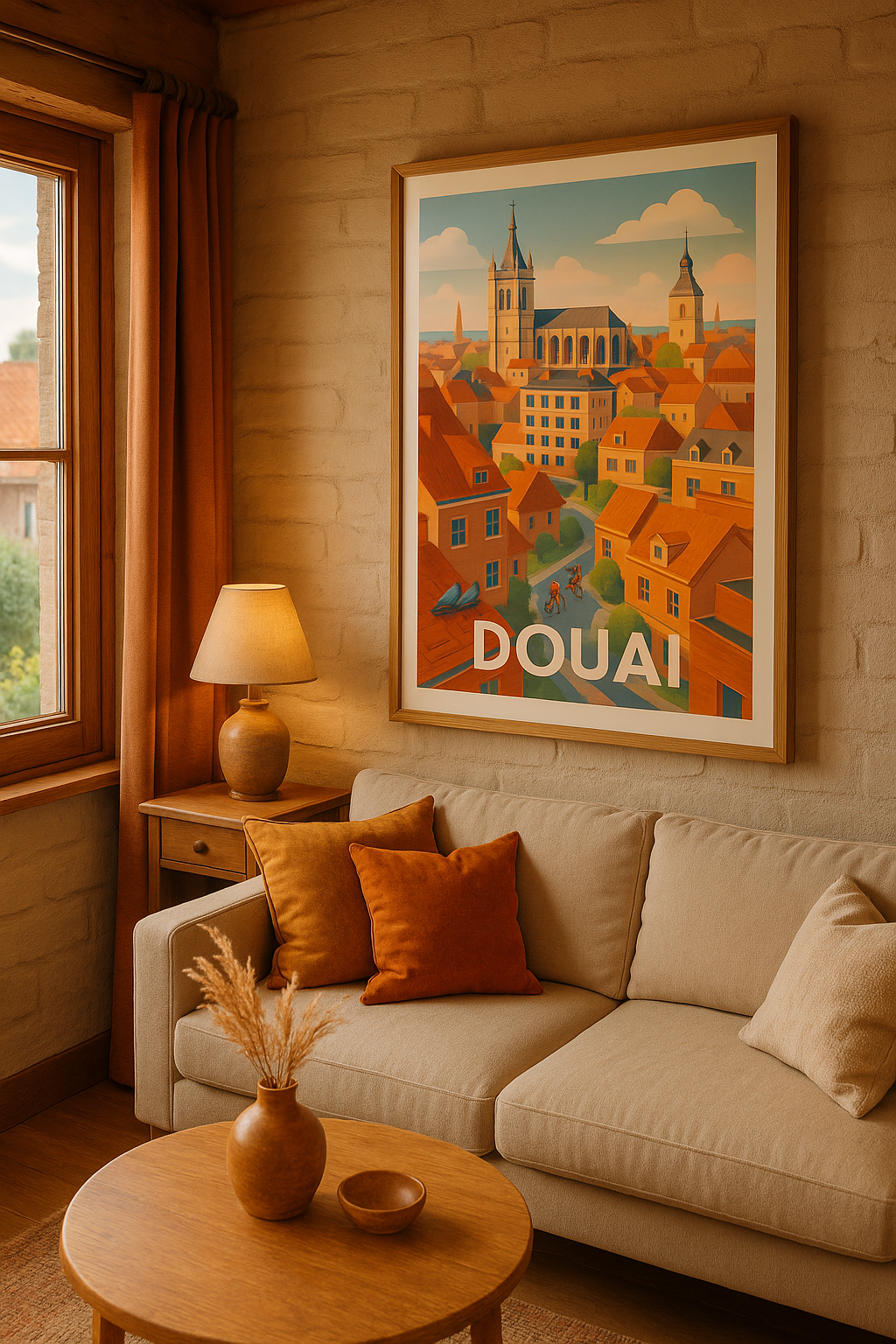 Affiche Douai — Charme et Sérénité au Cœur des Toits Rouges · poster d'art de Douai