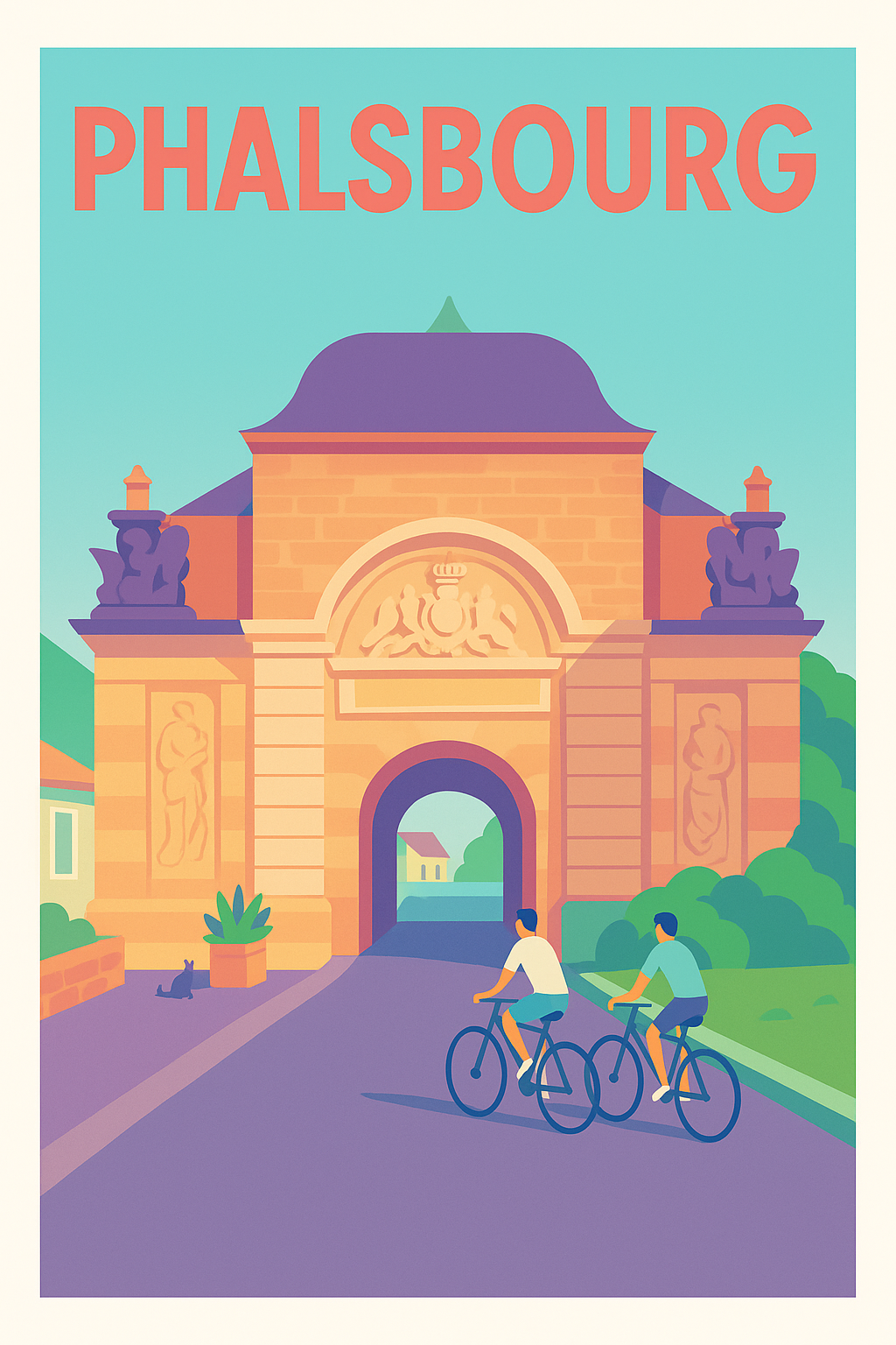 Affiche de Phalsbourg - La porte historique à vélo