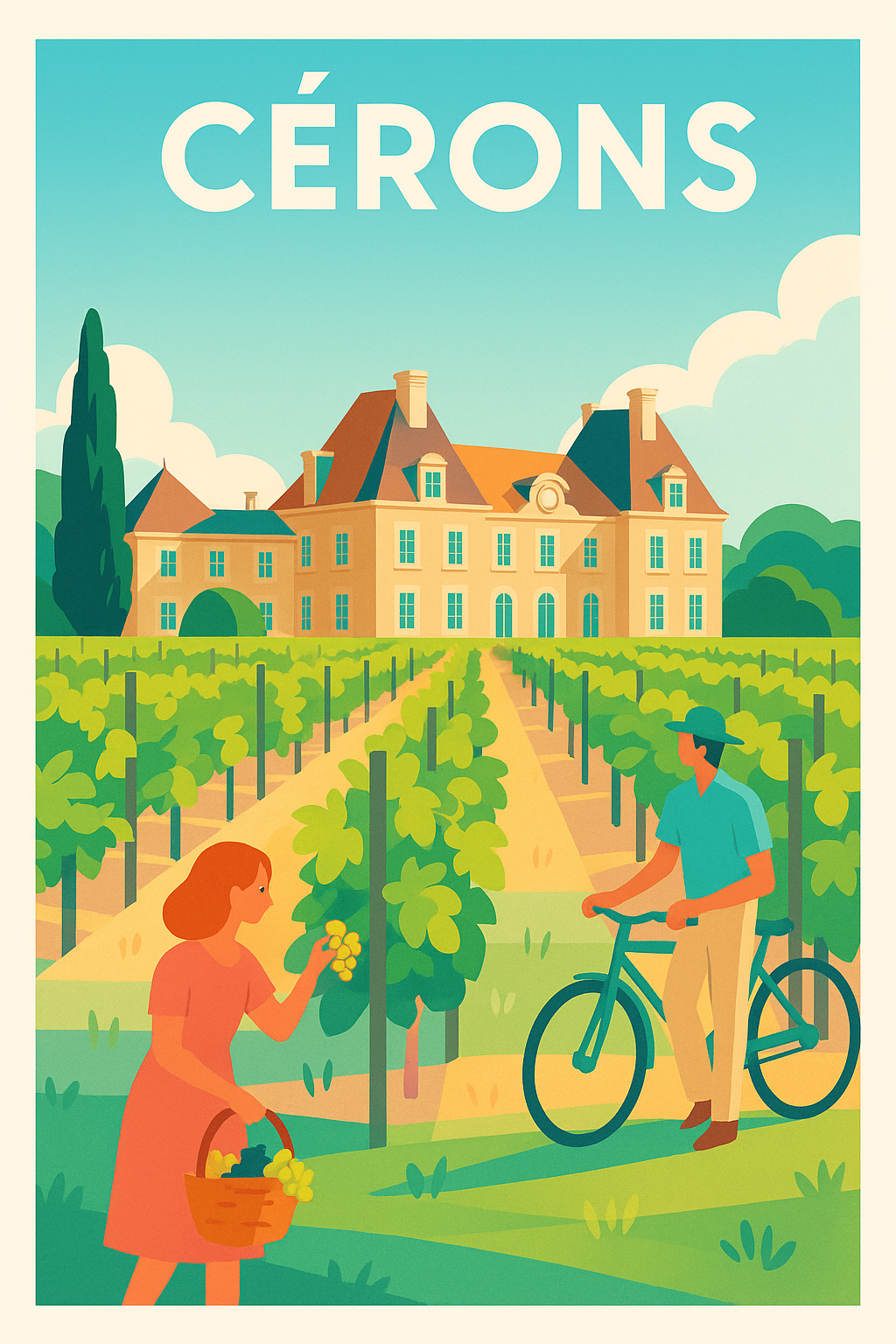 Affiche de Cérons - Charme et vignobles au cœur de la Gironde