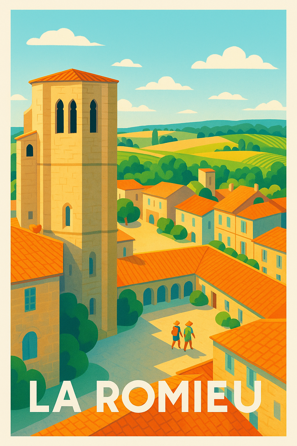 Affiche La Romieu — Charme historique au cœur de la Gascogne · poster d'art de La Romieu