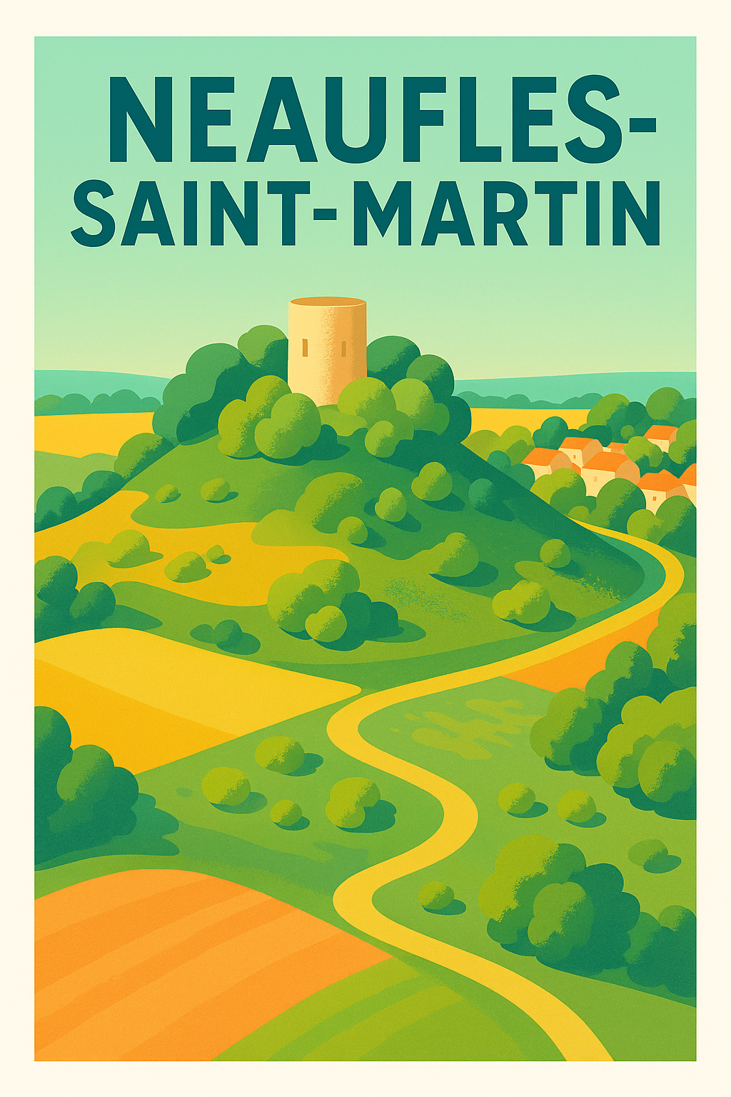 Affiche de Neaufles-Saint-Martin - Une escapade bucolique et colorée