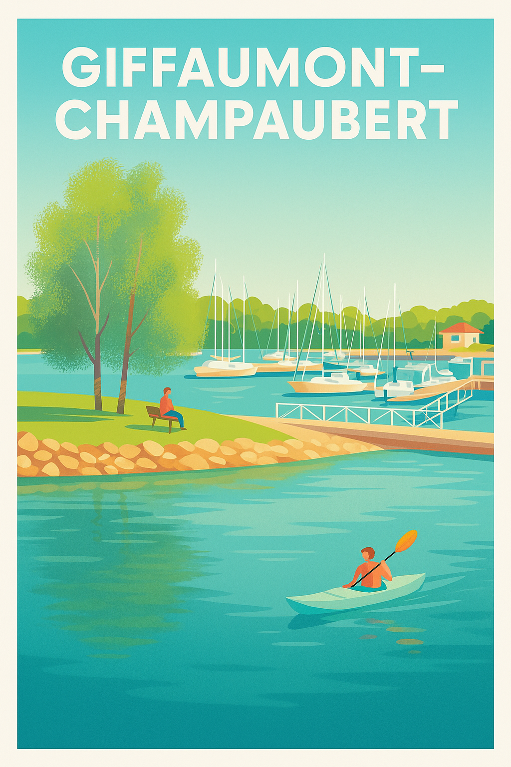 Affiche Giffaumont-Champaubert — Sérénité au bord de l'eau · poster d'art de Giffaumont-Champaubert