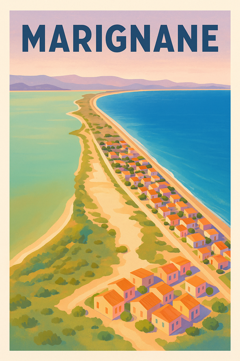 Affiche Marignane — Évasion en bord de mer · poster d'art de Marignane