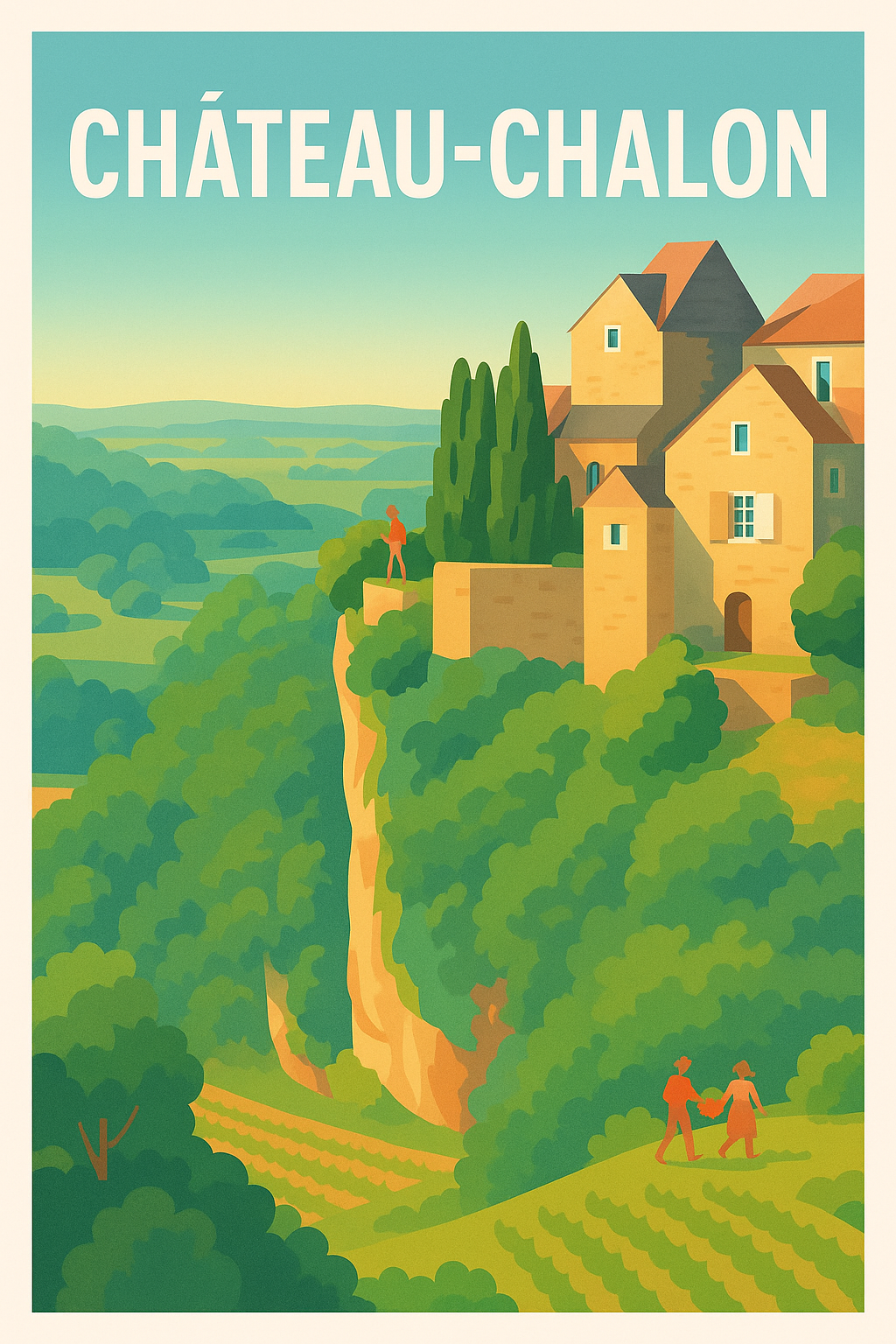 Affiche Château-Chalon — L'élégance naturelle du Jura · poster d'art de Château-Chalon