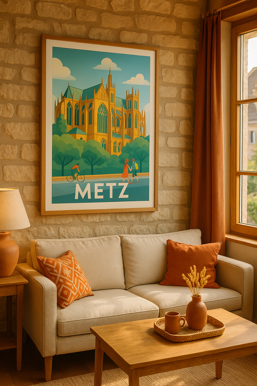 Mise en situation Affiche Metz - L'élégance gothique au cœur de la ville