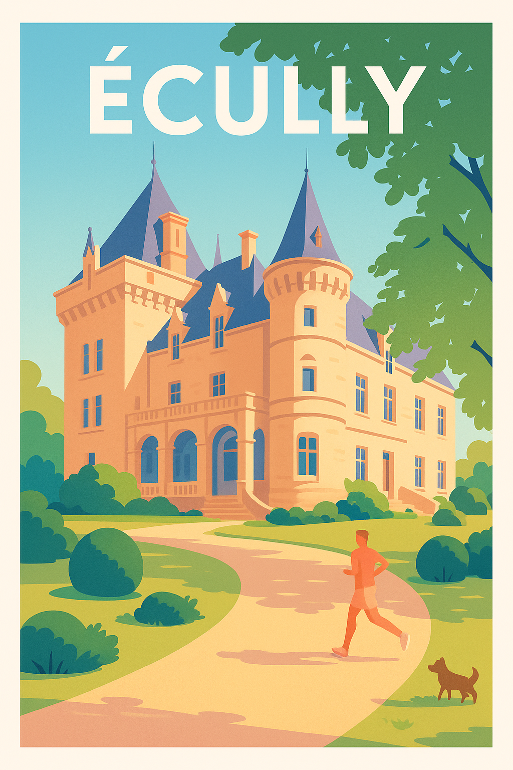 Affiche de Écully - Promenade ensoleillée au parc du château