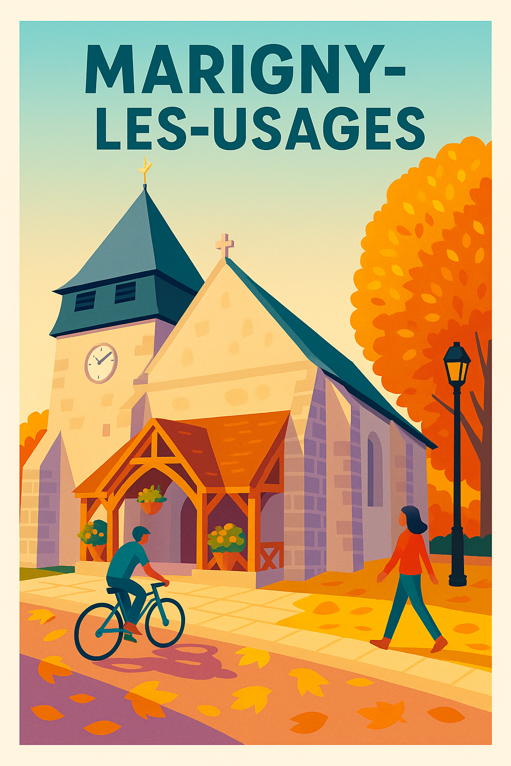Affiche de Marigny-les-Usages - Charme automnal et douceur de vivre