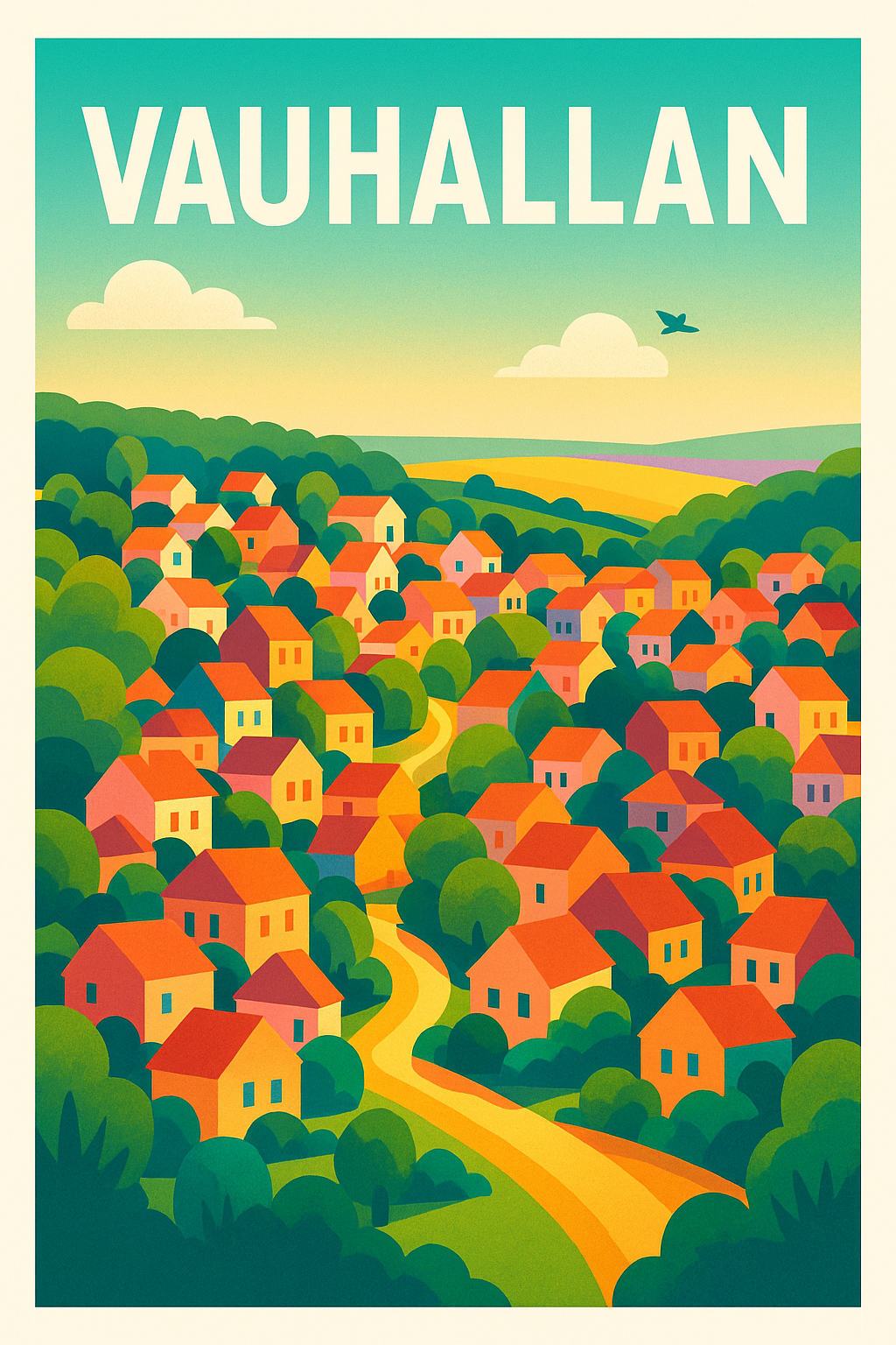 Affiche de Vauhallan - Charmant village aux couleurs chaleureuses