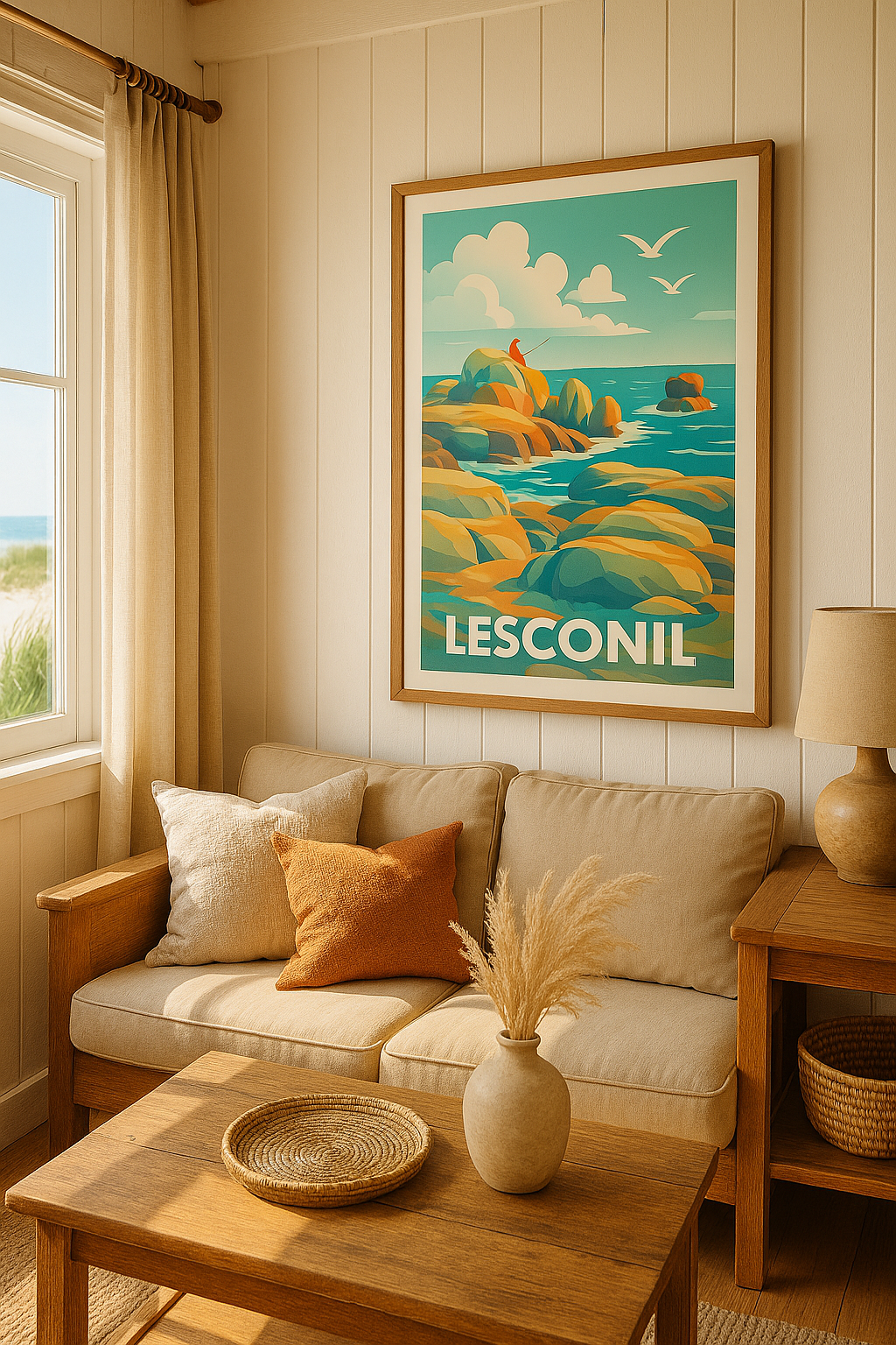 Affiche Lesconil — Tranquillité au bord de la mer bretonne · poster d'art de Lesconil