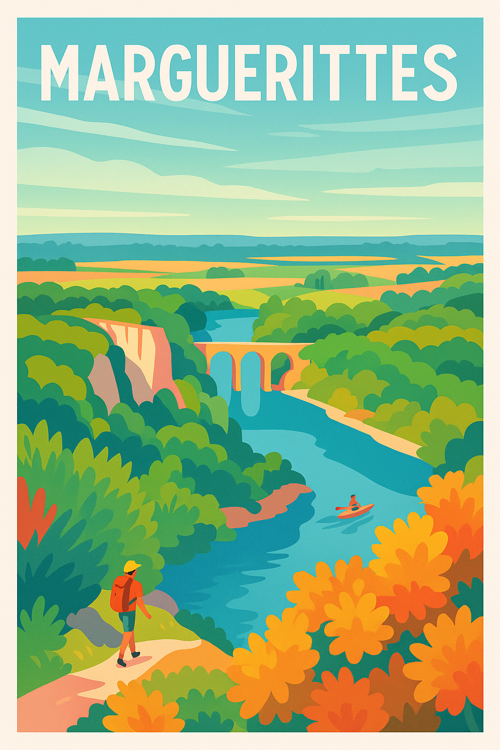 Affiche de Marguerittes - Invitation à la randonnée et à la nature