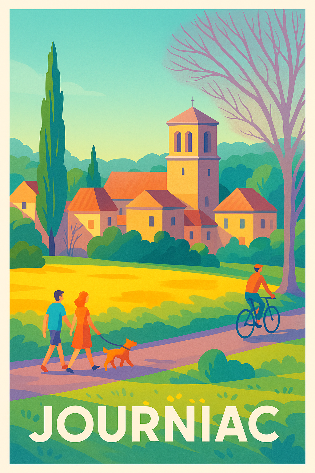 Affiche Journiac — Charme et sérénité à la campagne · poster d'art de Journiac