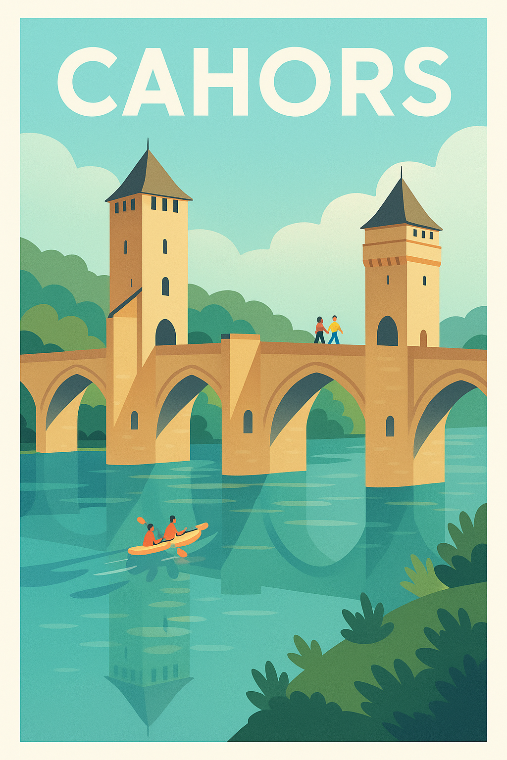 Affiche de Cahors - L'élégance du Pont Valentré