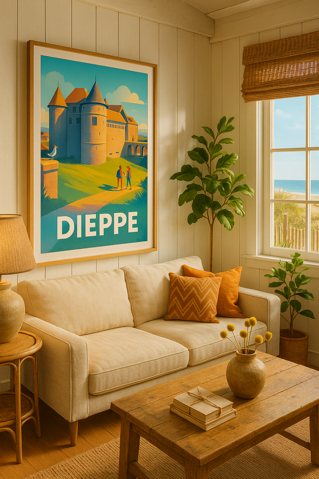 Mise en situation Affiche Dieppe - Promenade au Château et lumière normande