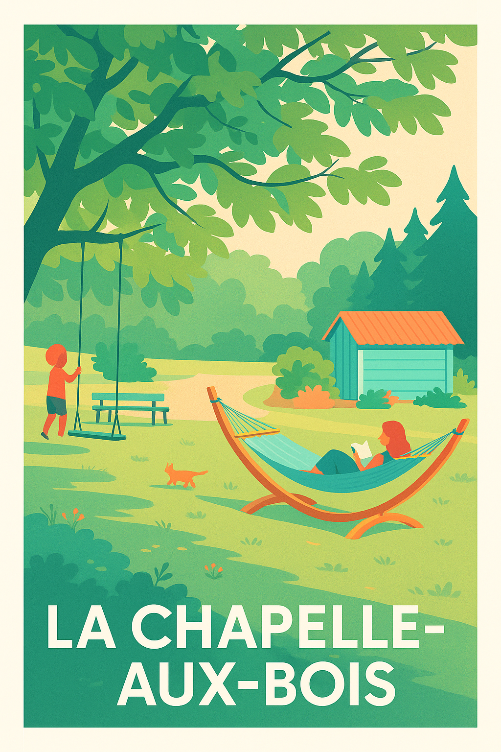 Affiche La Chapelle-aux-Bois — Sérénité au cœur de la nature · poster d'art de La Chapelle-aux-Bois